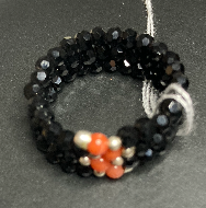 Bague zircon noir & corail