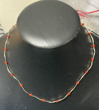 collier corail  & argent 925